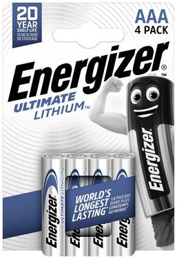 Energizer Ultimate FR03 AAA batterij (potlood) Lithium 1250 mAh 1.5 V 4 stuk(s)