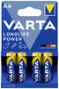 Varta LONGLIFE Power AA Bli 4 AA batterij (penlite) Alkaline 2.96 Ah 1.5 V 4 stuk(s)