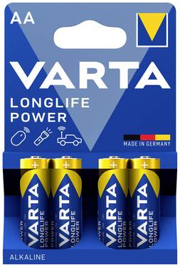 Varta LONGLIFE Power AA Bli 4 AA batterij (penlite) Alkaline 2.96 Ah 1.5 V 4 stuk(s)