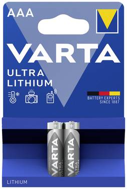 Varta LITHIUM AAA Bli 2 AAA batterij (potlood) Lithium 1100 mAh 1.5 V 2 stuk(s)