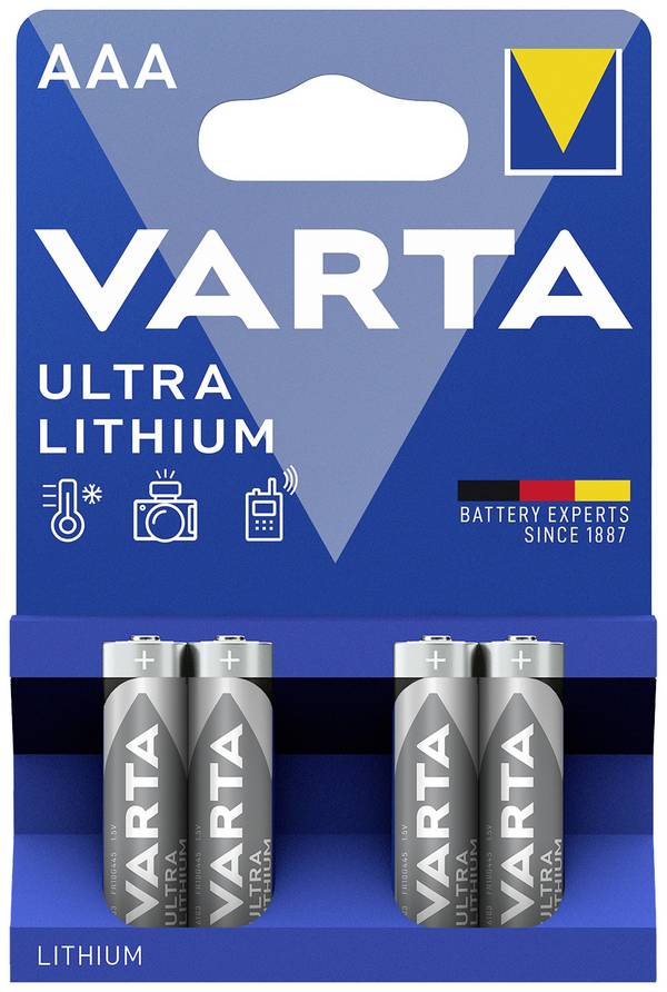 Varta LITHIUM AAA Bli 4 AAA batterij (potlood) Lithium 1100 mAh 1.5 V 4 stuk(s)