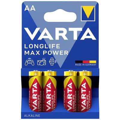 Varta LONGLIFE Max Power AA Bli 4 AA batterij (penlite) Alkaline 2900 mAh 1.5 V 4 stuk(s)