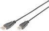 Digitus AK-300105-005-S USB-kabel USB 2.0 USB-A stekker, USB-B stekker 0.50 m Zwart Rond, Afgeschermd (dubbel)