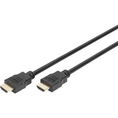 Een zwarte HDMI-kabel met twee connectoren, weergegeven op een witte achtergrond.