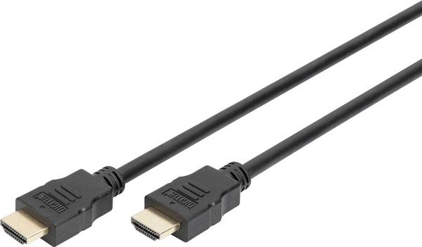 Digitus AK-330107-020-S HDMI-kabel HDMI Aansluitkabel HDMI-A-stekker, HDMI-A-stekker 2.00 m Zwart 4K UHD, Audio Return Channel (ARC), Vergulde steekcontacten