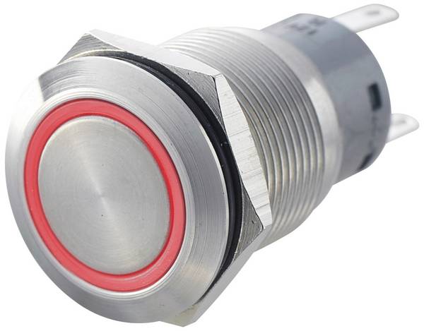 TRU COMPONENTS 701308 LAS1-AGQ-11E, RD Vandalismebestendige druktoets 250 V/AC 5 A 1x aan/(aan) Moment Rood IP67 1 stuk(s)
