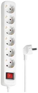 Conrad Hama 00030530 Stekkerdoos met schakelaar 6-voudig Wit Randaarde stekker 1 stuk(s) aanbieding
