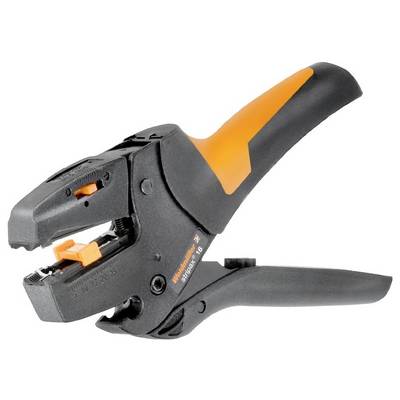 Een zwarte en oranje kabelstriptang met ergonomische handgreep, geschikt voor het strippen van kabels.