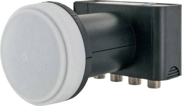 Schwaiger LNB4 Quad LNB  Aantal gebruikers: 4 Feed-opname: 40 mm met switch Lichtgrijs, Wit