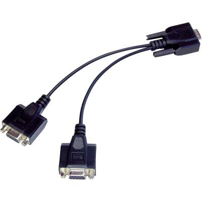 Een VGA-splitterkabel met één stekker op twee aansluitingen. Wordt gebruikt om een signaal van één computer naar twee monitoren te verdelen.