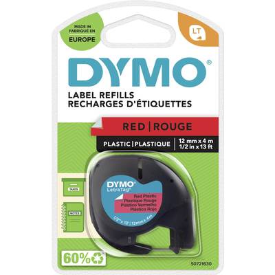 DYMO LT Labeltape   Tapekleur: Mars-rood Tekstkleur: Zwart 12 mm 4 m