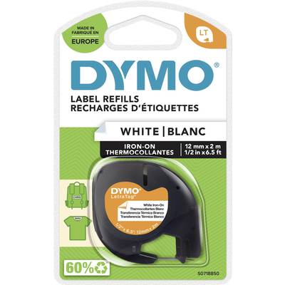 DYMO LT Labeltape   Tapekleur: Wit Tekstkleur: Zwart 12 mm 2 m