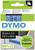 'DYMO'-verpakkingsetiket. Zwarte tekst op blauw lint, 12 mm x 7 m. Gemarkeerd: 'Insurance' en 'Made in Europe'.