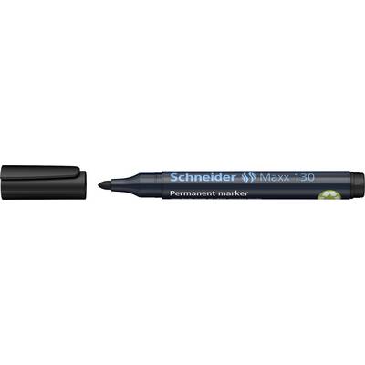 Permanente marker zonder dop, liggend. Opschrift: 'Schneider Maxx 130'. Geschikt voor verschillende oppervlakken.