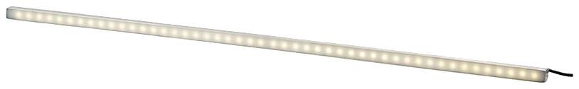 Een lange, slanke LED-lichtbalk met warmwit licht, geschikt voor decoratieve of functionele verlichting in verschillende ruimtes.