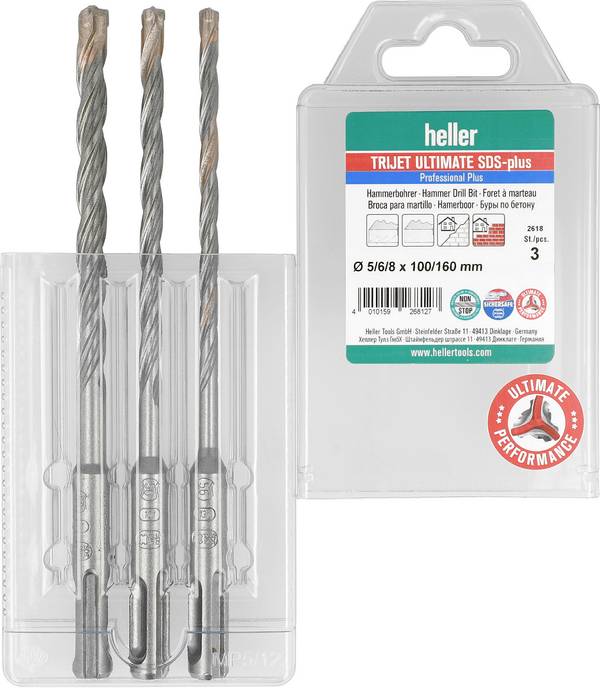 Heller TriJet 26812 7 Carbide Hamerboorset 5 mm, 6 mm, 8 mm SDS-Plus 1 set(s)
