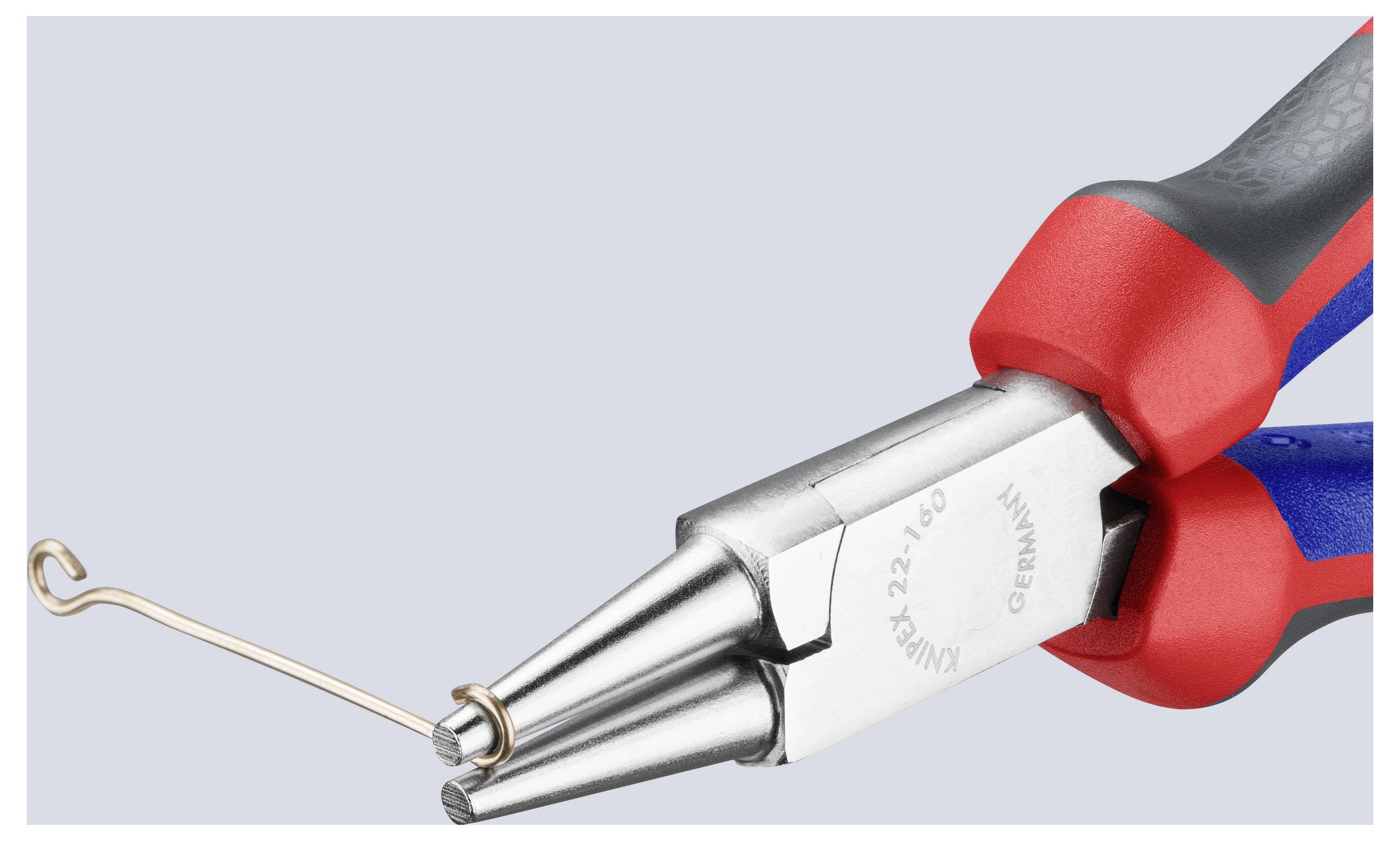 Rondbekbektangen die draad buigen, waarbij de precisie en functionaliteit van het gereedschap worden benadrukt.