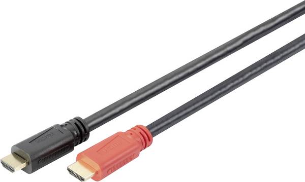 Digitus AK-330118-150-S HDMI-kabel HDMI Aansluitkabel HDMI-A-stekker, HDMI-A-stekker 15.00 m Zwart 4K UHD, Audio Return Channel (ARC), Vergulde steekcontacten