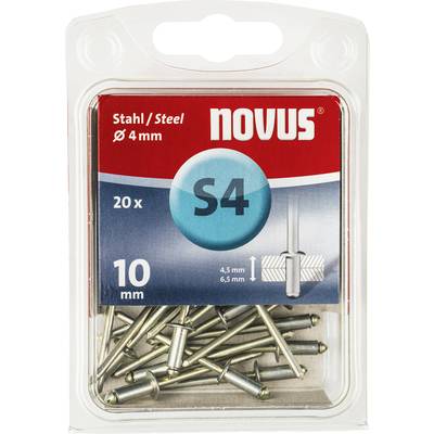 Novus 110026857 Blindklinknagel (Ø x l) 4 mm x 10 mm  Staal Staal   20 stuk(s)