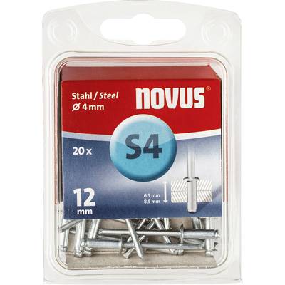 Novus 103737600 Blindklinknagel (Ø x l) 4 mm x 12 mm  Staal Staal   20 stuk(s)