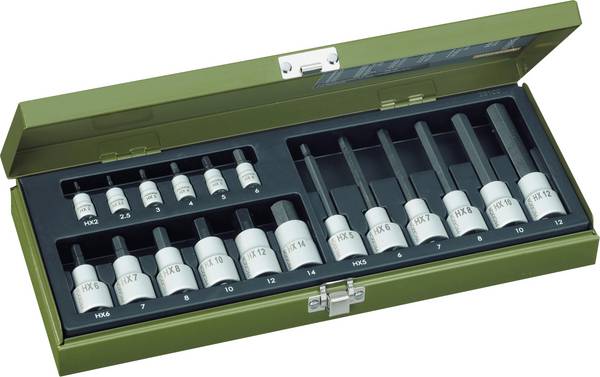 Proxxon Industrial  23 100 Dopsleutel-bitinzetset Metrisch 1/4" (6,3 mm), 1/2" (12,5 mm) 18-delig