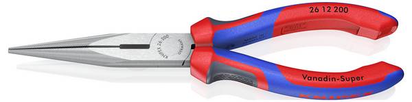 Knipex 26 12 200 Platte rondbektang Werkplaats Recht Vanadium elektrostaal 200 mm