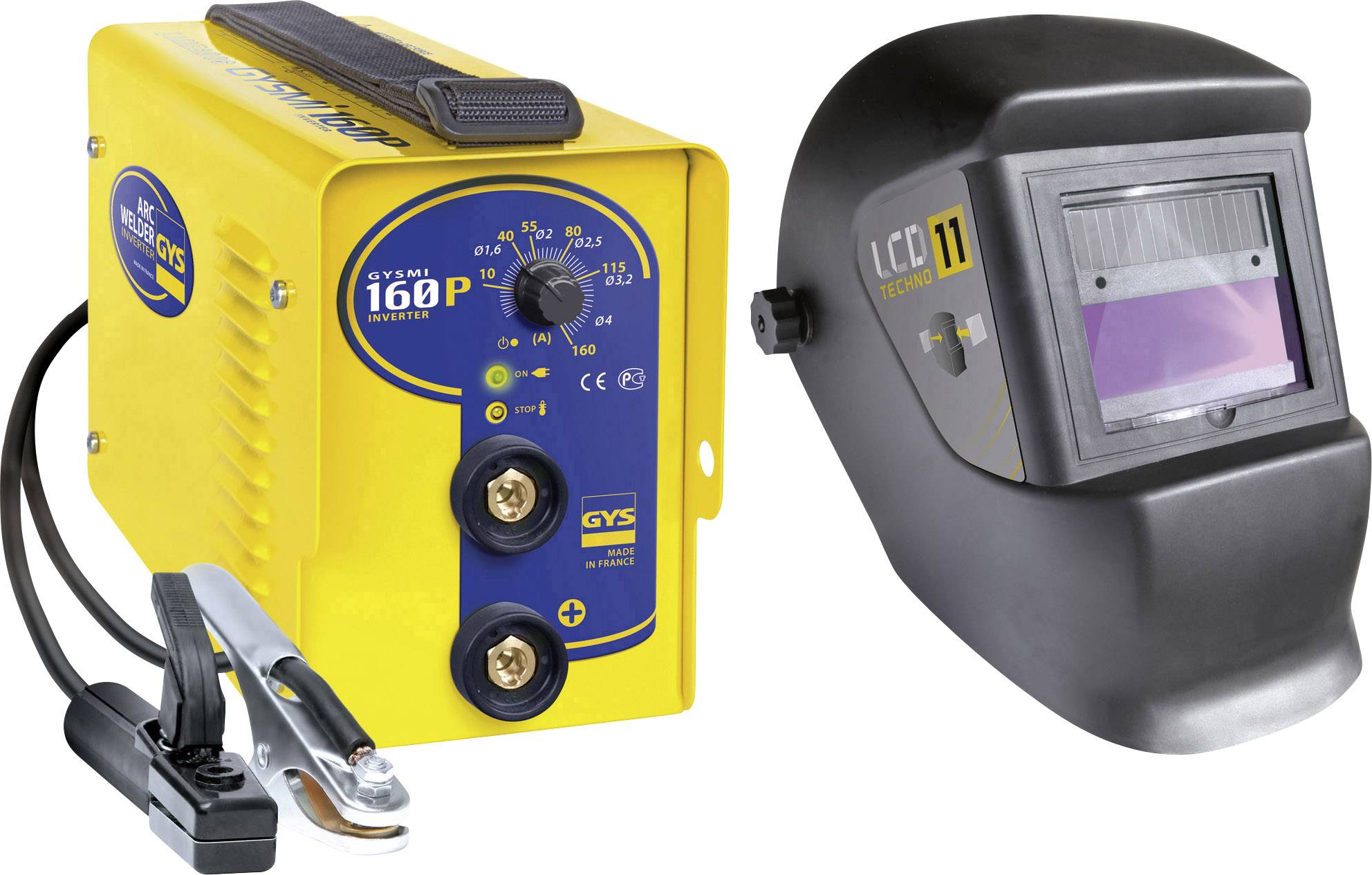 GYS Lasinverter GYSMI 160P + LCD Techno 11 030435 Diameter elektrode 1,6 - 4 mm