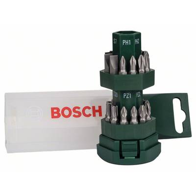 Bosch Accessories Promoline 2607019503 Bitset 25-delig Plat, Kruiskop Phillips, Kruiskop Pozidriv, Binnen-zesrond (TX) 