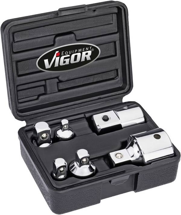 Vigor  V1293 Dopsleuteladapterset   Aandrijving 1/4" (6,3 mm), 3/8" (10 mm), 1/2" (12,5 mm), 3/4" (20 mm)  1 set(s)