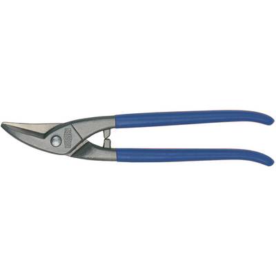 Blikschaar met blauwe handgrepen, geschikt voor het knippen van metaal.