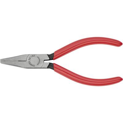 Een rode punttang met metalen bekken en antislip handgrepen, geschikt voor precisiewerk en draadbewerking.