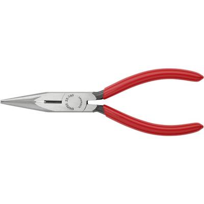 Puntbektang met rode handgrepen en zilveren metalen kop, geschikt voor precies grijpen en snijden van draden of fijne materialen.