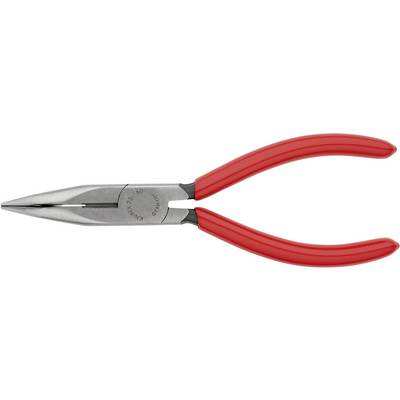 Een rode punttang met metalen bekken, geschikt voor precisiewerk in elektronica en ambacht.