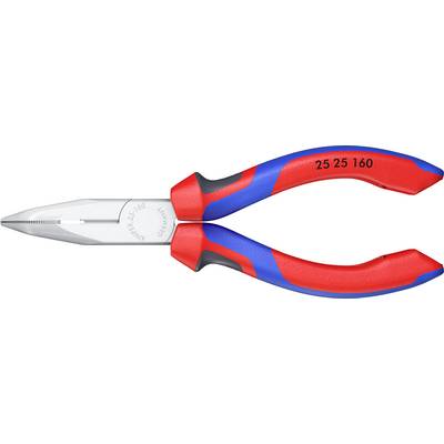Rode en blauwe combinatietang met metalen punten, modelnummer '25 25 160', schuin weergegeven. Ideaal voor elektricienswerkzaamheden.
