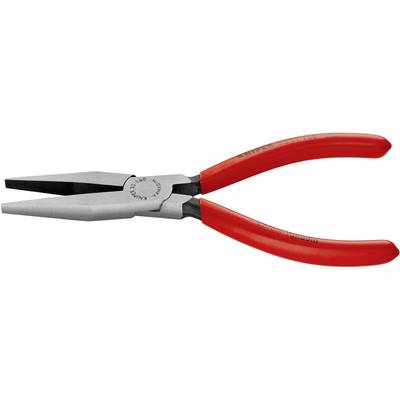 Langbeck-tang met rode handgrepen, geschikt voor het nauwkeurig grijpen en buigen van draden.