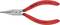 Rode platbektang van Knipex, gemaakt van chroom-vanadium staal, met puntige bekken. Ontworpen voor precies grijpen en knippen van kleine objecten.