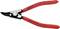 Rode borgveertang van Knipex gemaakt van chroom-vanadium staal, geschikt voor binnenringen Ø 3-10 mm.