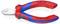Zijkniptang van het merk Knipex, rood-blauw, met opschrift 'Vanadin-Super' en '70 05 125'. Hoofdzakelijk bedoeld voor het knippen van draden.