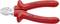 Zijkniptang met rode handgrepen, opschrift 'KNIPEX 70 07 160', geschikt voor kabels tot 1000 V, vervaardigd in Duitsland.