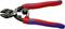 'Rode en blauwe Knipex-kabelknippers met robuuste bekken, geschikt voor staaldraden tot 3,6 mm.'