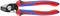 Kabelkniptang van KNIPEX met blauwe en rode handgrepen. Tekst op het gereedschap: '95 22 165 (niet doorsnijden staal)' en 'capaciteit ø 15mm/50mm² Cu+Al'.