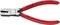 Rode KNIPEX krimptang met zwarte bekken, geschikt voor adereindhulzen van 0,25-2,5 mm². 'MADE IN GERMANY' en '97 61 145F' zijn zichtbaar.