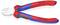 Rode en blauwe zijkniptangen van metaal met de opdruk 'KNIPEX' en 'Vanadin-Super' op de handgrepen. Gereedschap voor draadknipwerkzaamheden.