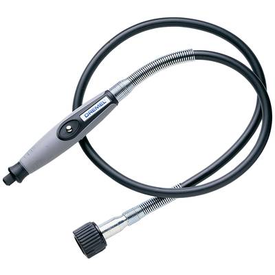 Flexibele verlengkabel voor Dremel-gereedschappen met grijze handgreep en zwart snoer. Ideaal voor gedetailleerd werk.