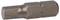 Een close-upfoto van een zeskantschroevendraaierbit in een metaalkleurige afwerking.