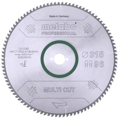 Metabo 628226000 Hardmetalen cirkelzaagblad "multi cut" HW/CT 315x30 96 FZ/T 