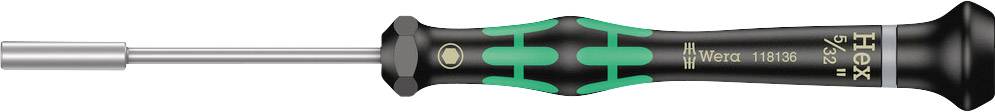 Zwart-groene schroevendraaier met antislipgreep, geschikt voor precisiewerk in elektronica of fijnmechanica.