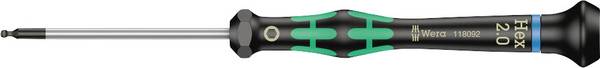 Wera 2052 Elektronica en fijnmechanica Inbusschroevendraaier Sleutelbreedte (metrisch): 2 mm Koplengte: 60 mm Afmeting, lengte: 157 mm