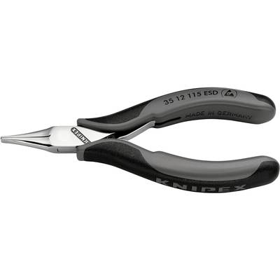 Een punttang met zwart en grijs handvat, vervaardigd in Duitsland, merk Knipex.