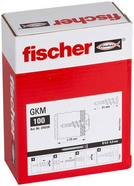 Fischer 24556 GKM Gipsplaatplug 31 mm  100 stuk(s)
